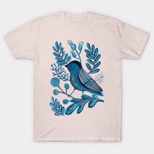 Folk Blue Bird T-Shirt